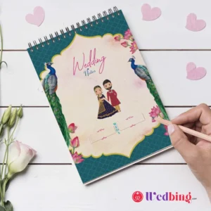 Bridal Notepad with Peacock & Love Couple